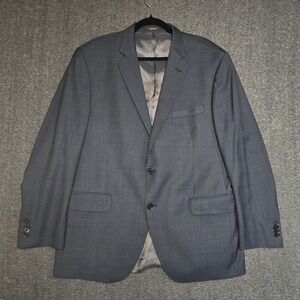 Peter Millar Sport Coat 44R‎ Blue Plaid Wool Two Button Double Vented Blazer